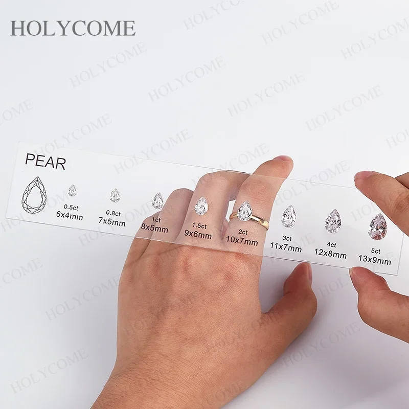 Aangepaste vergelijking grafiek kit set referentie verschillende mooie vormen edelsteen 5A zirkonia diamant karaat maten voor juwelierszaak