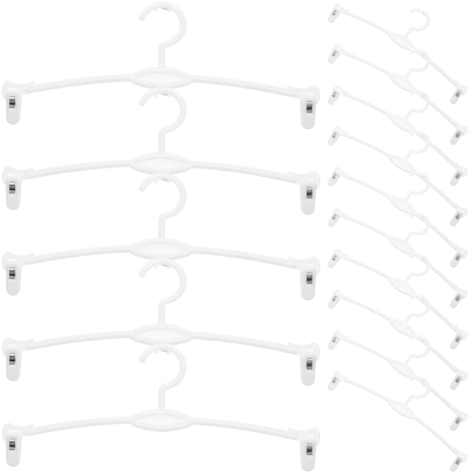 15Pcs Plastic Panties Hangers Simplicity Practical Support Rack Laundry Drying Holder for Home Shop (White)