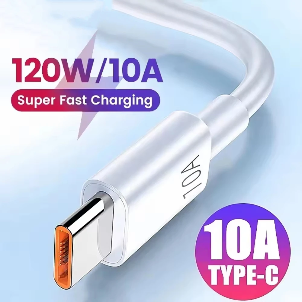 

Cable Type C 120W 10A Type C Super Fast Charging Cable Data Cord For Huawei POCO iPhone Samsung Xiaomi Quick Charging USB C Cord