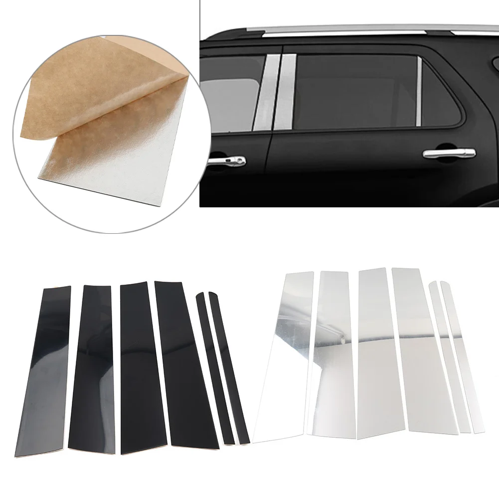 6X Car Pillar Posts Set Door Window Cover Trim Kit For Ford Explorer 2011 2012 2013 2014 2015 2016 2017 2018 2019