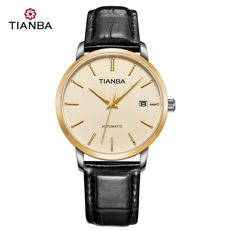 

TIANBA Automatic Mechanical Watch 5bar waterproof fashion Casual women's watch Simple steel strap watch6029