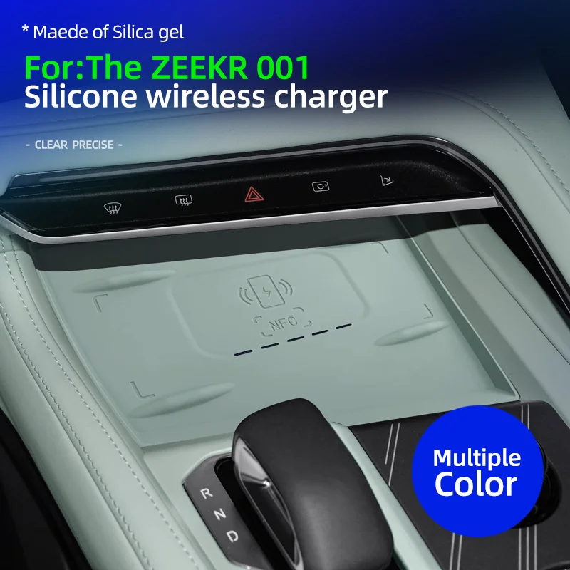 

For ZEEKR 001 2021-2025 Center Console Wireless Charging Rubber Pad Mat Car Interior Modification Accessories