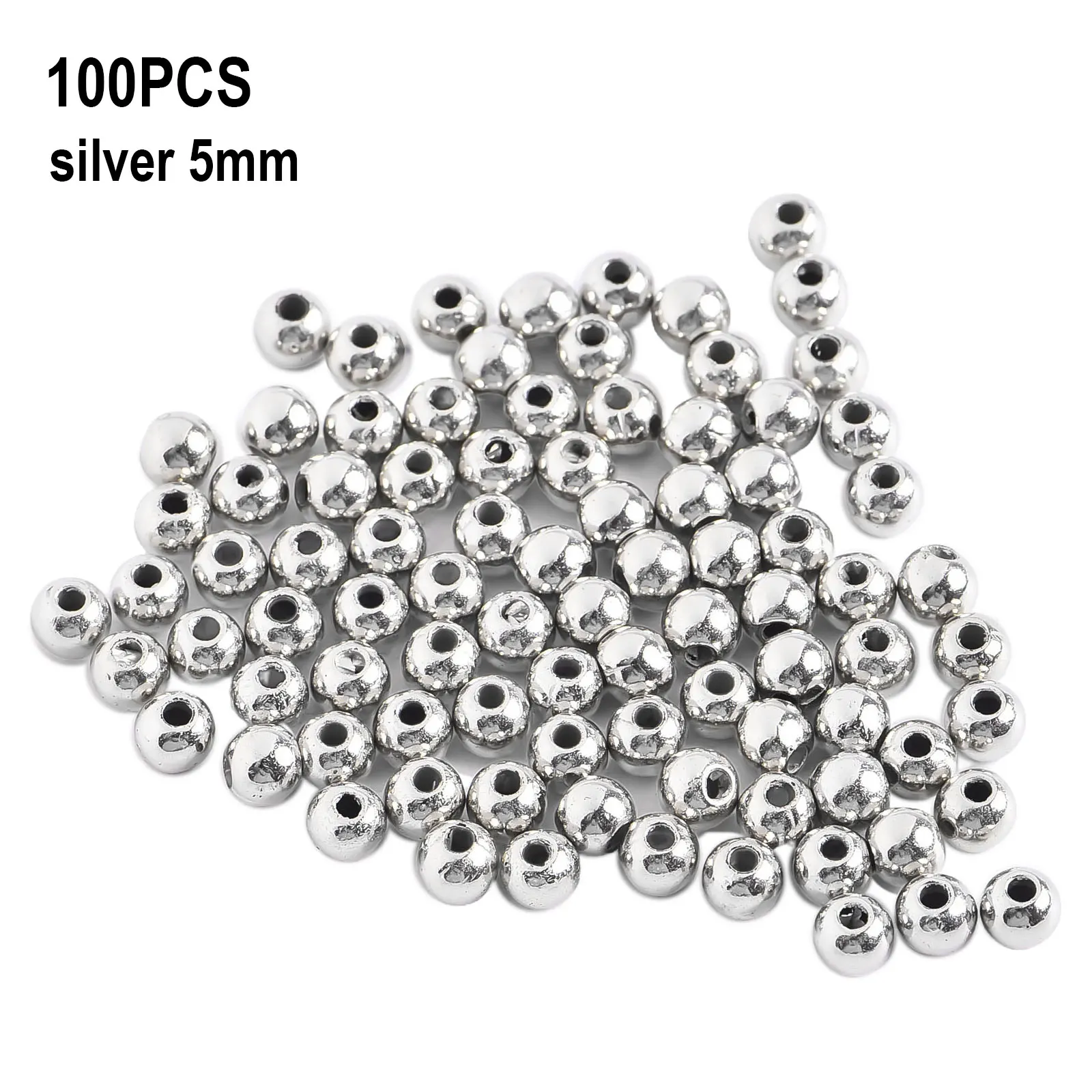 Plastic Beads Gold Silver Finish For Fly Tying 3 4 5 Millimeter Sizes 100pcs Per Set For Weighted Fly Pattern Building