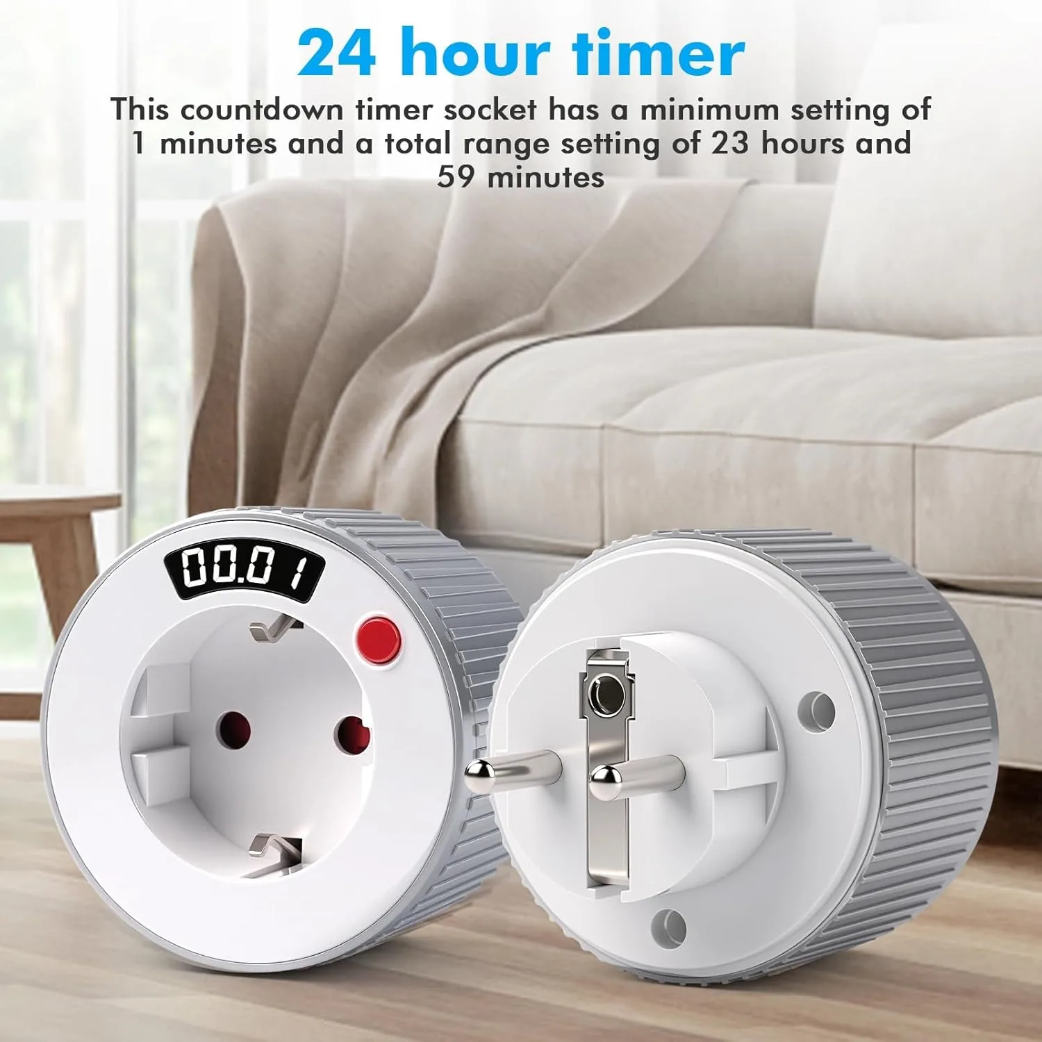 GEYA 24-hour TUYA Smart Plug Tuya Wifi Timer Control Countdown Rotary Timer AC230V 16A 3680W LED Display EU Plug Socket
