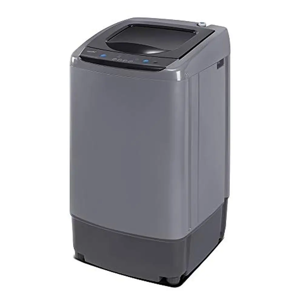 Portable Compact Washer LED Display 5 Wash Cycles 0.9 cu.ft Capacity Steel Inner Tub Space-saving Design DOE Certified Quiet