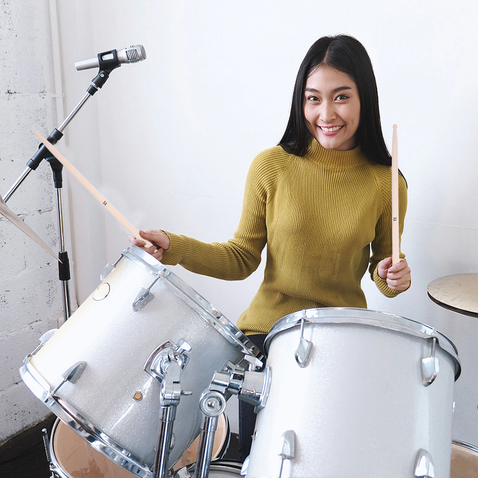 

20 Pcs Maple Pointed Drum Wooden Drumsticks Musical Parts Keyboard with Carry Bag
