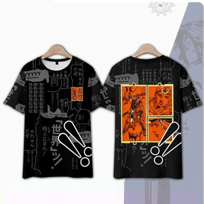 T-shirt estampada para homens, 3D Impressão Diego Brando, Manga T Shirt, Anime Vestuário