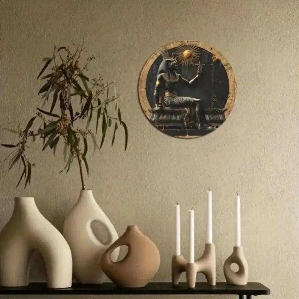 فن جدار معدني من الفرعون المصري - منحوتة بسيطة لديكور باب المكتب والمنزل