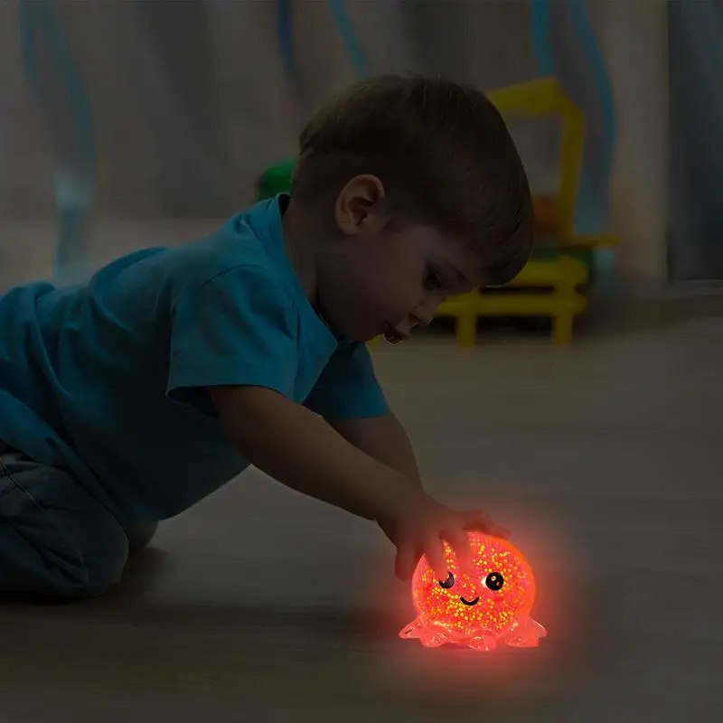 1PC Glowing Light Squid Vent Ball Squeeze Decompressions Toy Bubble Octopus Ball Stress Relief Toy Birthday Gift For Kids Adults