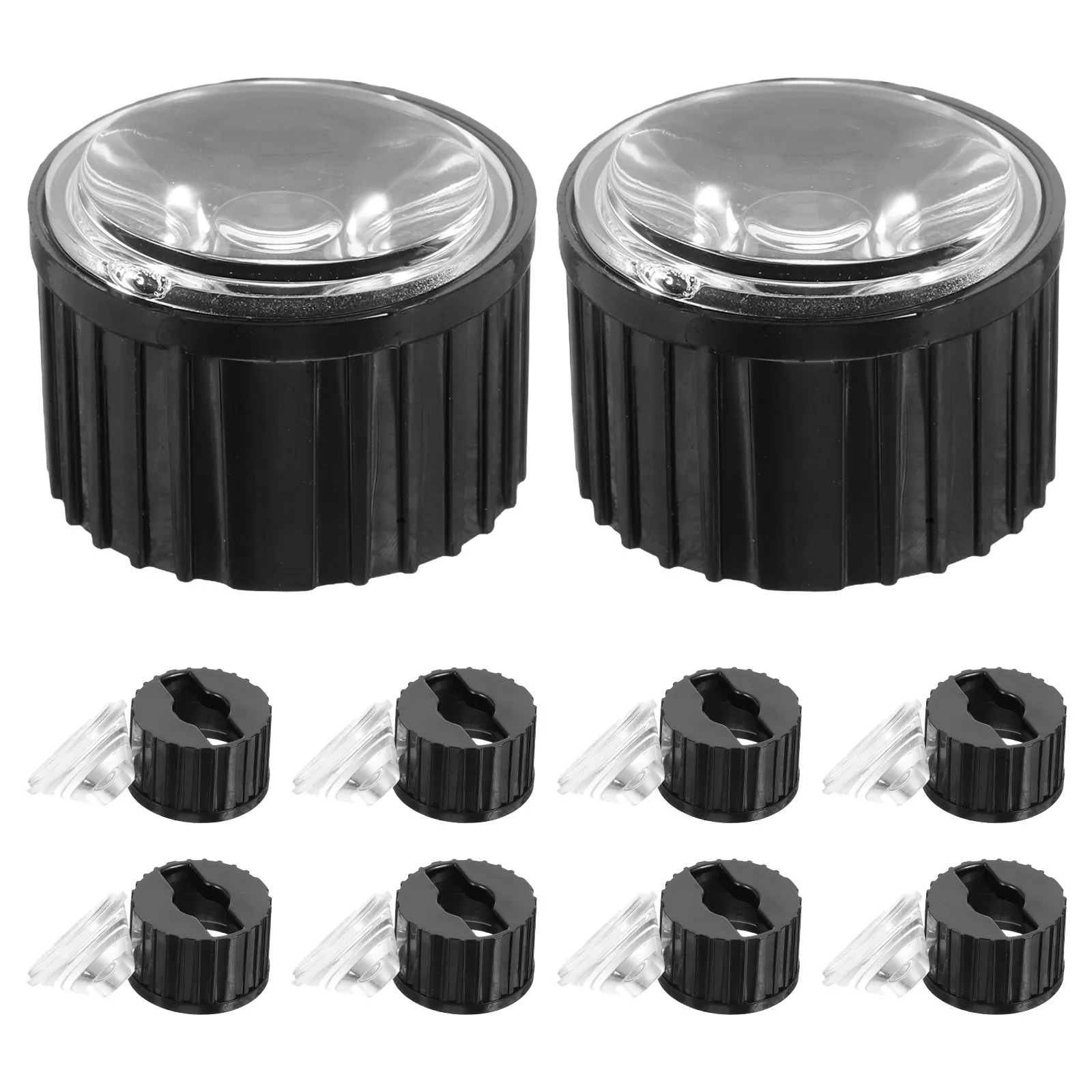 10Sets LED Spotlight Acrylic Lenses Holder Brackets Transparent Focusing Lens Kits for Ceiling Wall Washers LED Light