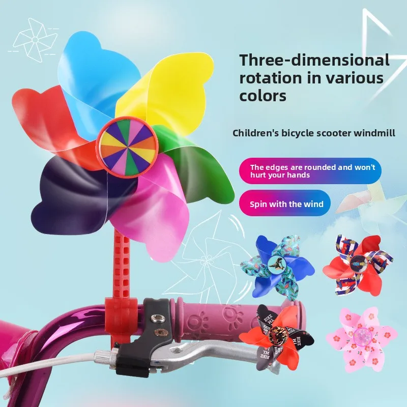 

1pc Riding Windmill Toy Plastic Windmill Bicycle Scooter Windmill Ribbon Cartoon Windmill Decoration Accessories