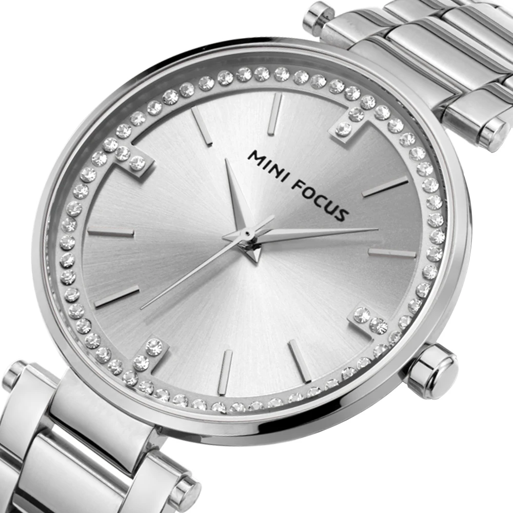 Mini Focus MF0031L Luxury Fashion Ladies Quartz Watch Rose Gold Solid Stainless Steel Waterproof Women Dress Watches