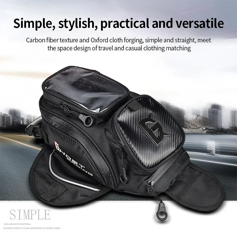 オートバイ燃料タンクバッグタッチ可能なナビゲーションマグネットバッグバイクダストバッグオートバイライダーサッチェルファニーパック機器