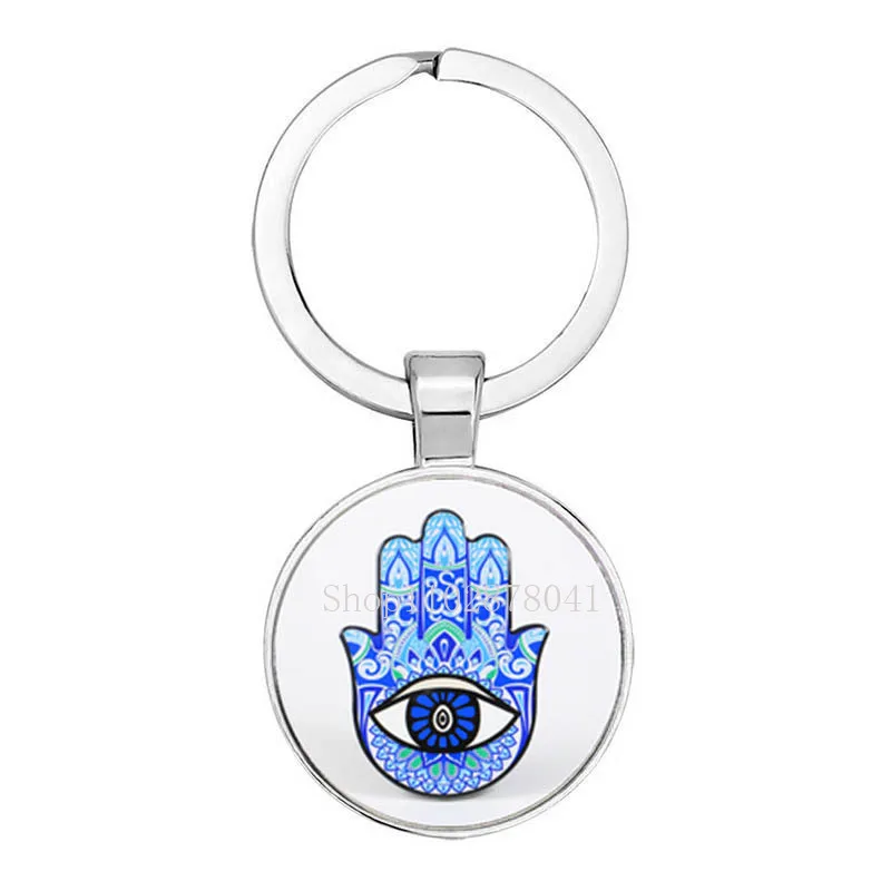 Fashion Jewelry Glass Zinc Alloy Keychain Creative Evil Eye Pattern Fun Unique Gift