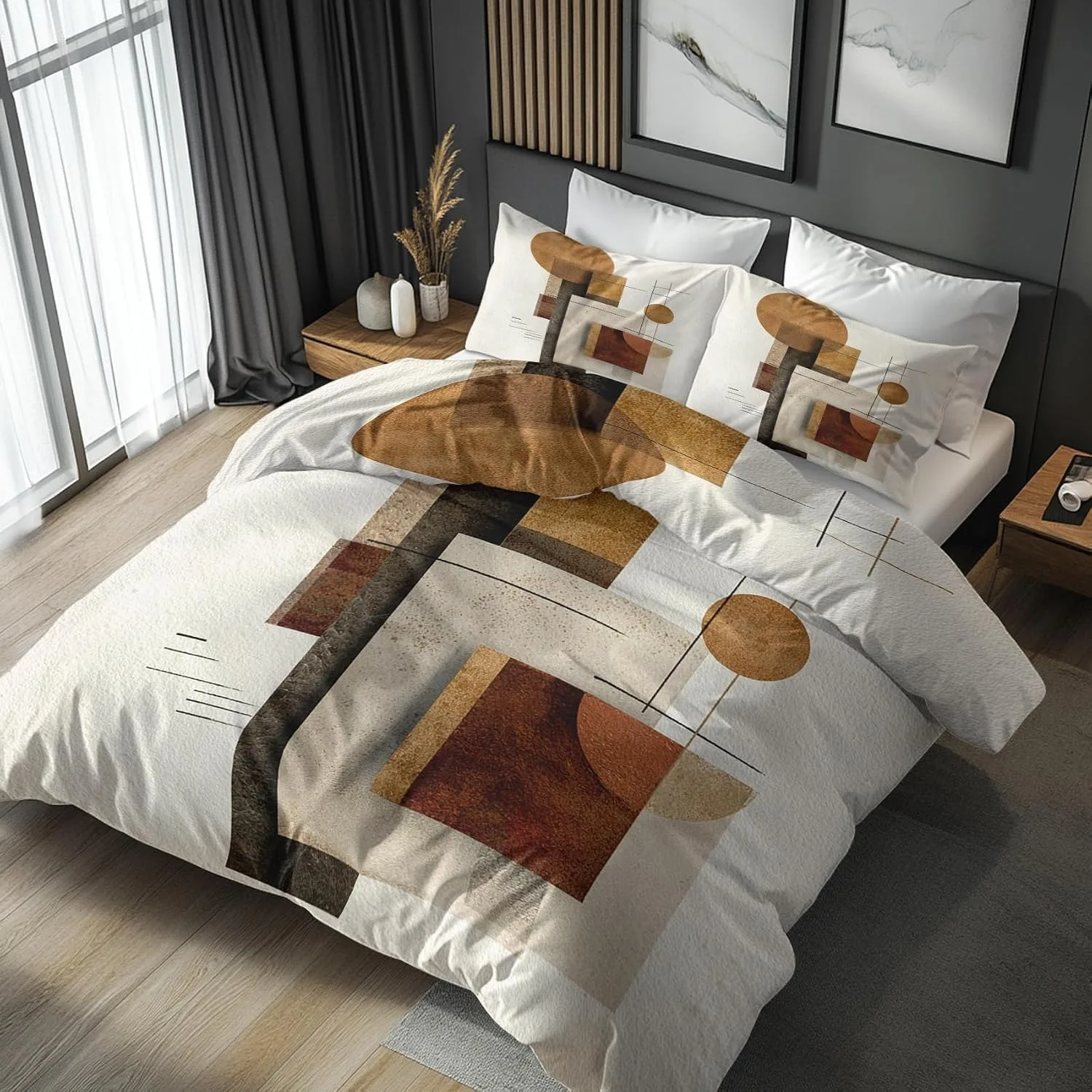 Geometric Abstract Art Bedding Sets New 3d Printed Mid Century Bed Cover Comforter Duvet Cover Pillow Case Bedroom Decoration
