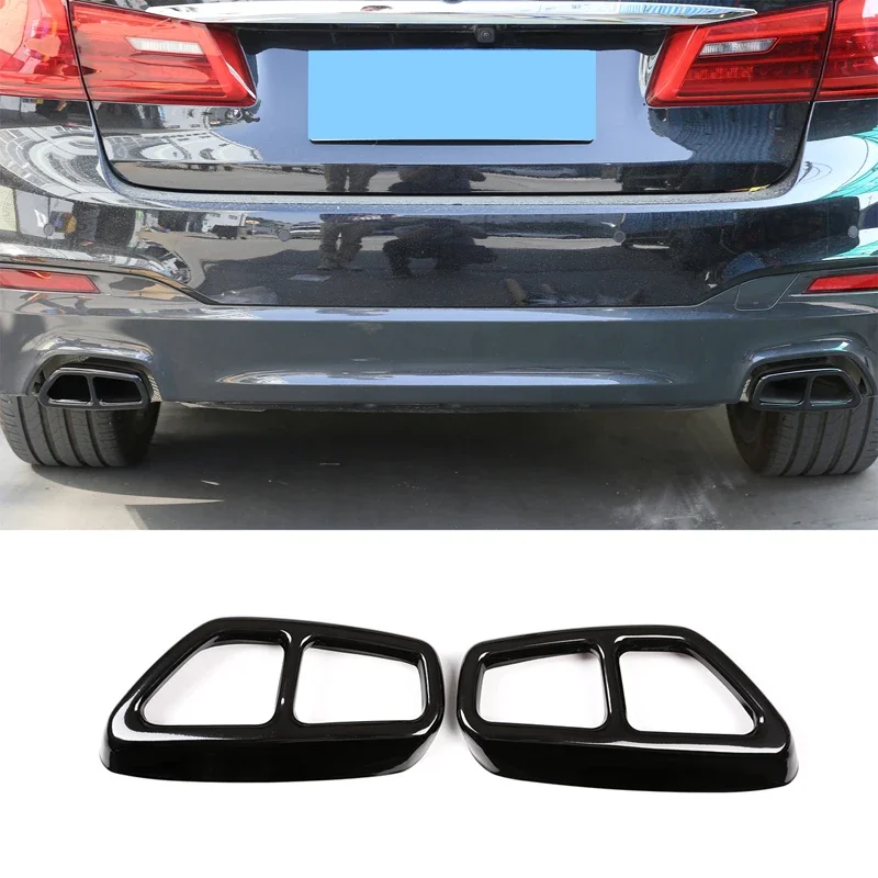 

For BMW 5 Series 525i 530i 540i 530d 523d G30 2018-2024 Stainless steel Car tail throat decorative cover Exterior Accessories