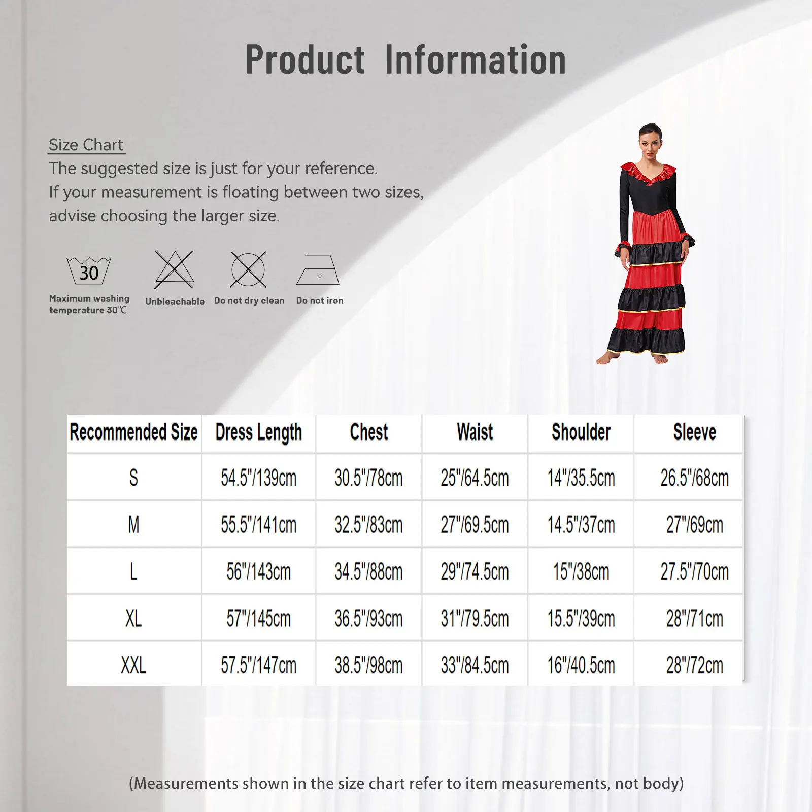 Woman Gypsy Spanish Flamenco Dance Dress Smooth Big Swing Maxi Dress Carnival Party Ballroom Lyrical Dance Performance Costumes