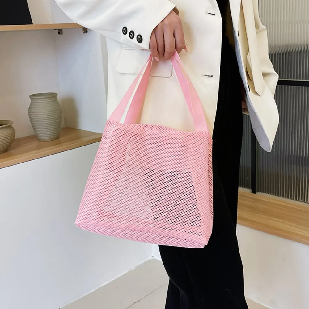 Durable Mesh Wash Storage Bag Large Capacity Multifunction Handbag Swimming Shower Beach Bags