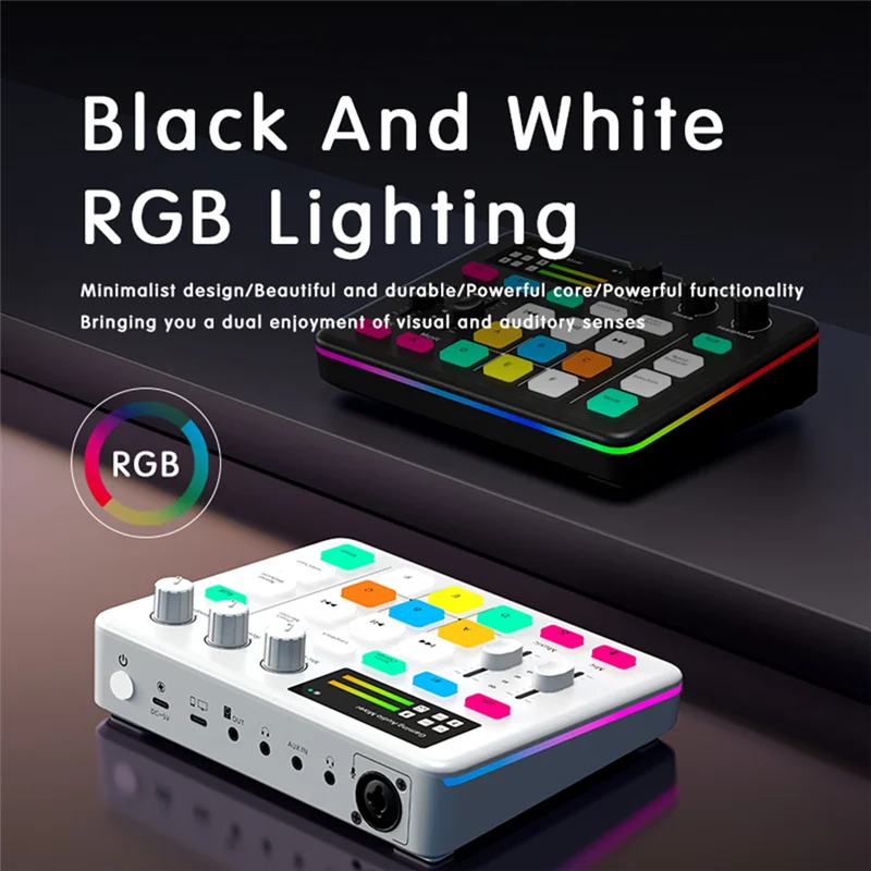 

ELECT-Audio Микшер G1 Тюнер Игровой Компьютер Звуковая карта RGB Подсветка Компьютер Мобильный телефон Прямая трансляция Запись Универсальный