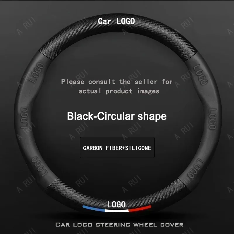 For Mazda 3 6 CX-3 CX-4 CX-5 CX-7 CX-9 Axela 6 Gh Gj Car Nappa leather carbon fiber steering wheel cover non-slip car interior