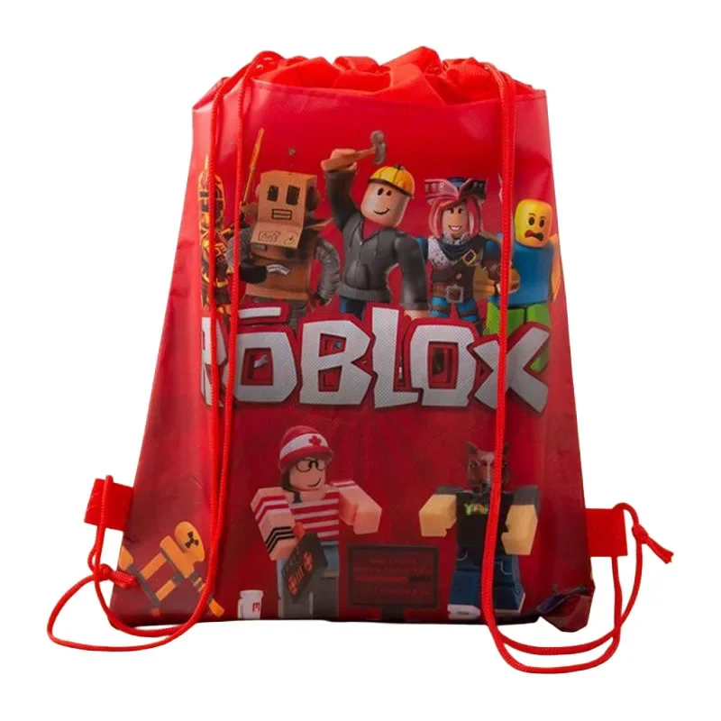 Robloxs rugzak met trekkoord en zakken met trekkoord, opbergtassen voor heren en dames, zwemtas, dagelijkse benodigdheden