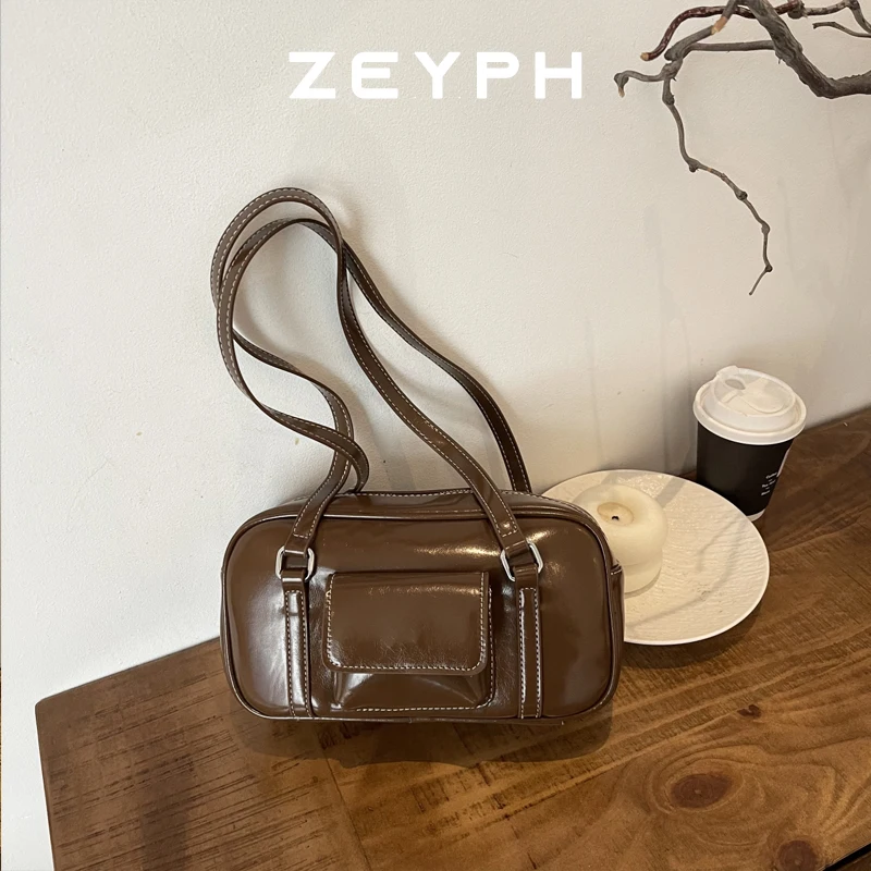 

Zeyph Double Pockets Small Shoulder Bags for Women 2025 Designer Korean Fashion Handbags and Purses Leather Crossbody Bag