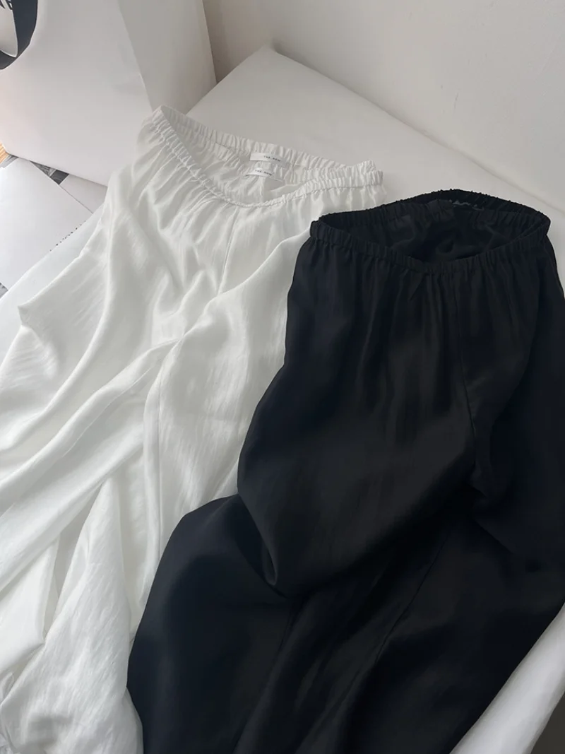 Pantalon en Popeline de Coton Double Couche pour Femme, Classique, Basique, Noir, Décontracté, Sexy, Nouveau, Début du Printemps