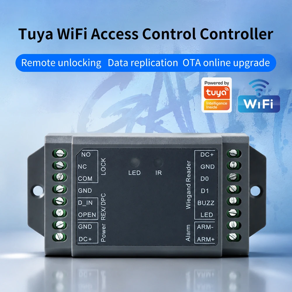 Smart Door Access Controller System WiFi Tuya Smart Life Remote APP Control Wiegand RFID Card Reader Support Temporary Password