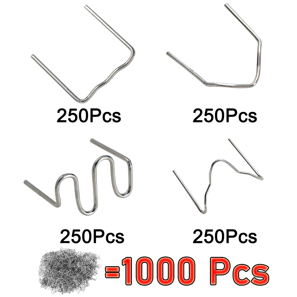 Kunststoff-Schweißklammern, 1000/500/200/100 Stück, 4 Arten, 0,8 mm, Schweißnägel, Kunststoff-Schweißgerät, Reparaturnägel-Set