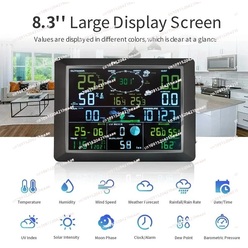 Suitable for0310 Rain Gauge Living Weather Forecast Wind Gauge  Weather Station Internet Wireless Outdoor Sensor