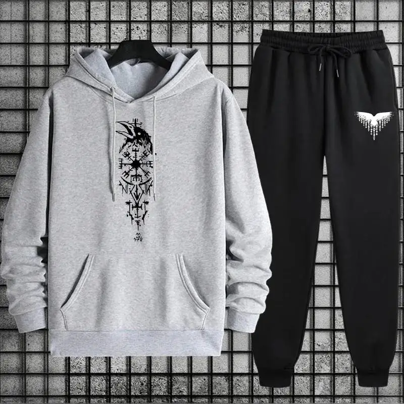 

2025 Hot Sale Men's Tracksuit Hoodie Sweatpants 2pcs Set Urban Casual Sweatshirt Jogging Suit Fall/winter Fashion Hooded Outfits