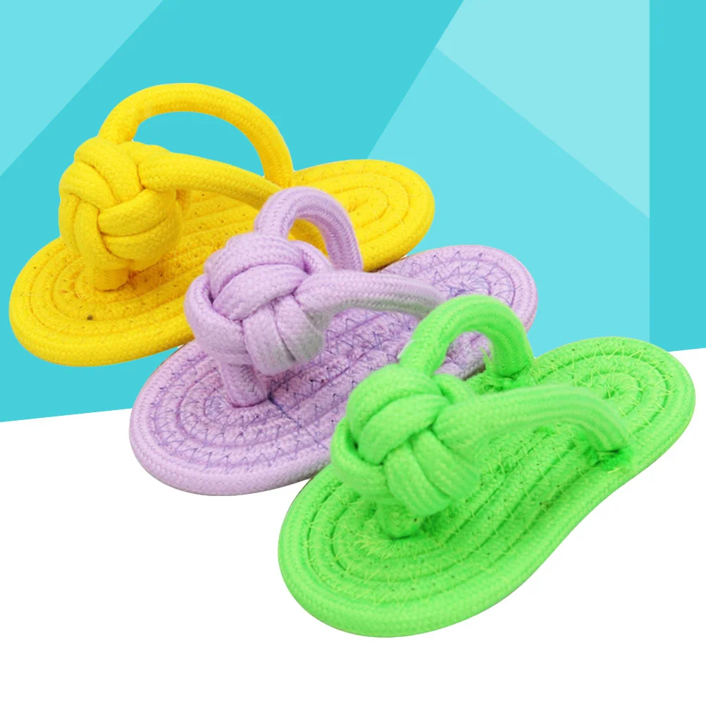 

Durable Rope Slippers Cotton Chew Toys Teething Playing Training Game Teeth Cleaning Pet Small and Medium Dogs(Small)