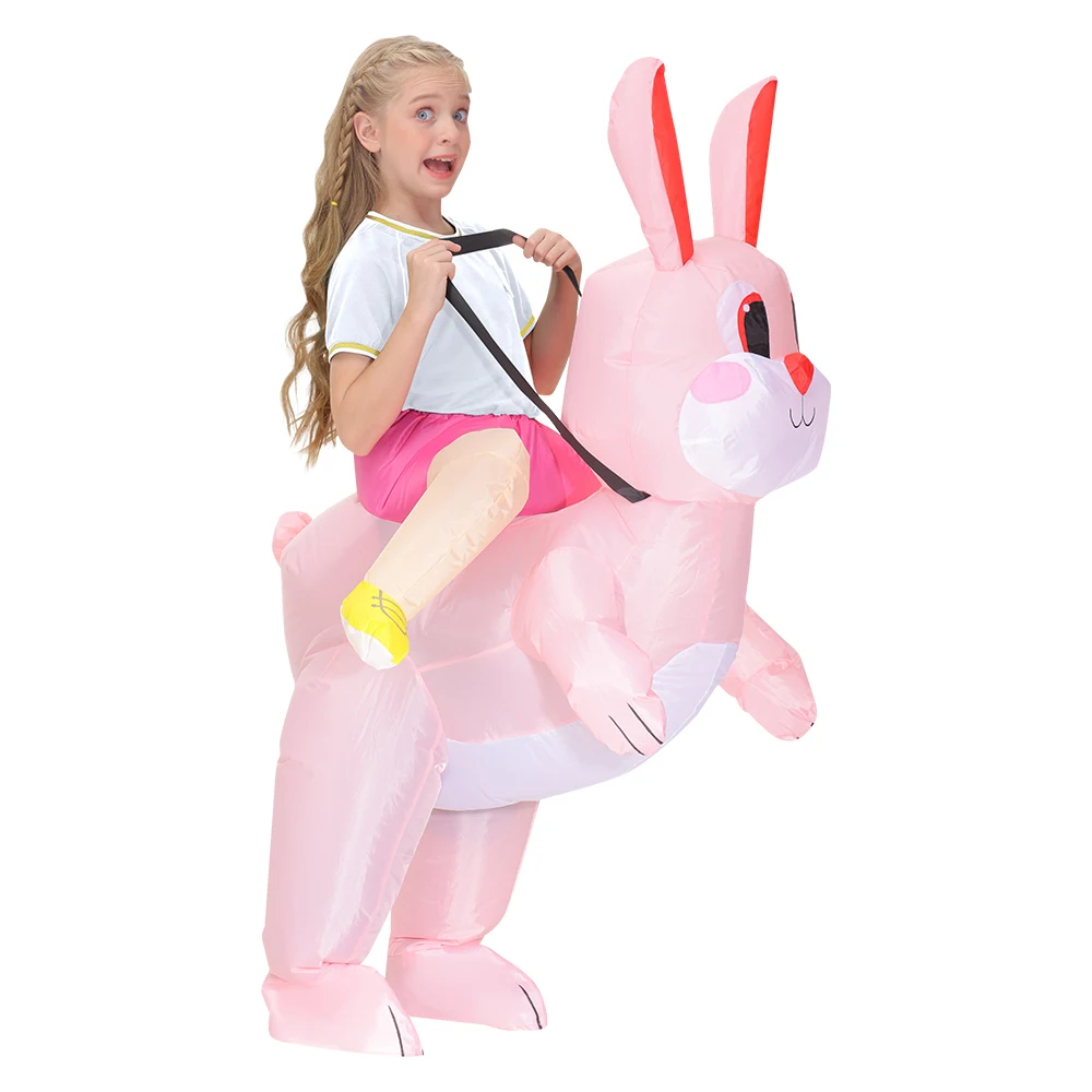 Kids Inflatable Bunny Costume Funny Cute Rabbit Inflatable Suits for Children's Easter Halloween Fancy Animal Cosplay Clothing