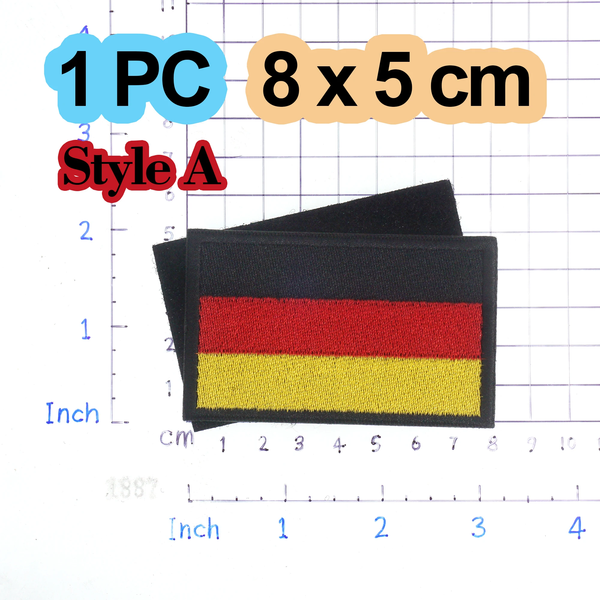 5PCS/1PC Deutsche Flagge Gestickter Aufnäher Deutschland Haken & Schleife Schulter Abzeichen Applikation Eisen Auf für Kleidung Zubehör