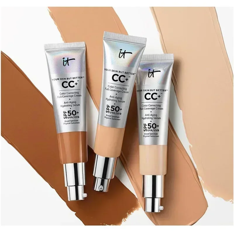 Merk Cosmetica Concealer Cc + Crème Spf50 Fleuren Huidskleur Poriën Concealer Zonnebrandcrème Make-Up Whitening Vloeibare Foundation