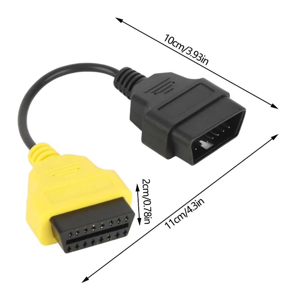 ABS OBD2 Extension Cable Yellow Compatible Diagnostic Extender Cable 16 Pin Male to 16 Pin Female Low Speed CAN