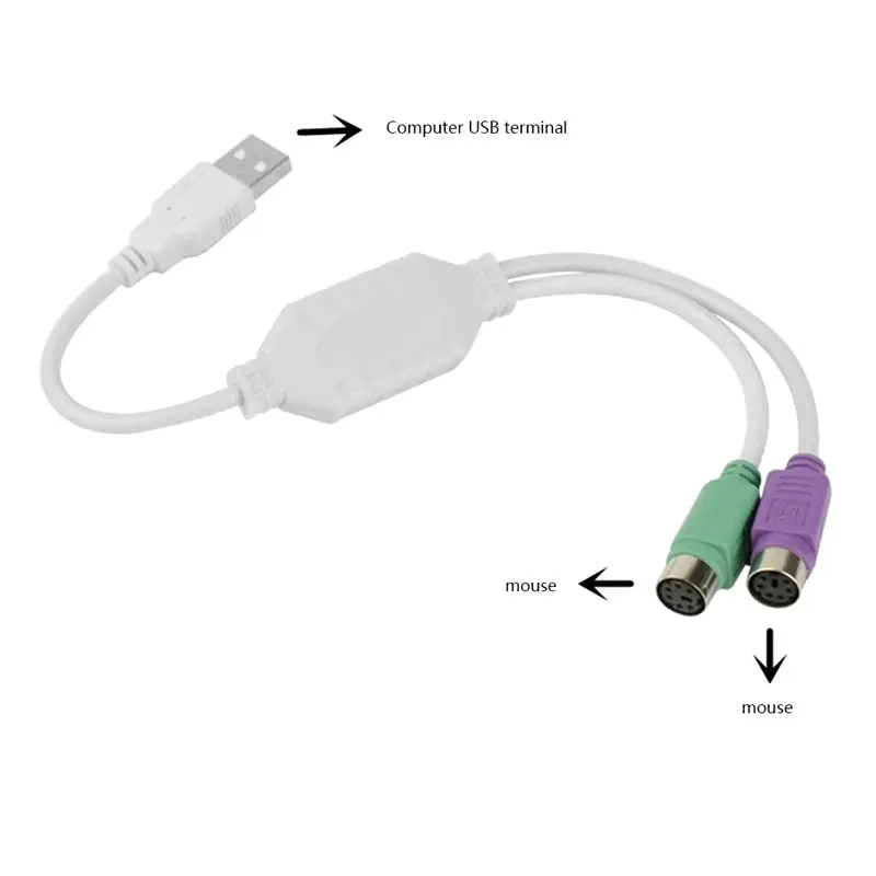 USB A Male to 6-Pin PS2 For PS/2 Female Expansion Cable Y Splitter Adapter Connector Keyboard Mouse Scanner