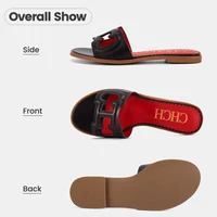 CHCH Women's Slippers 2024 Simple Black Flat Flat Women's Shoes Home Indoor Slippers - Image 3