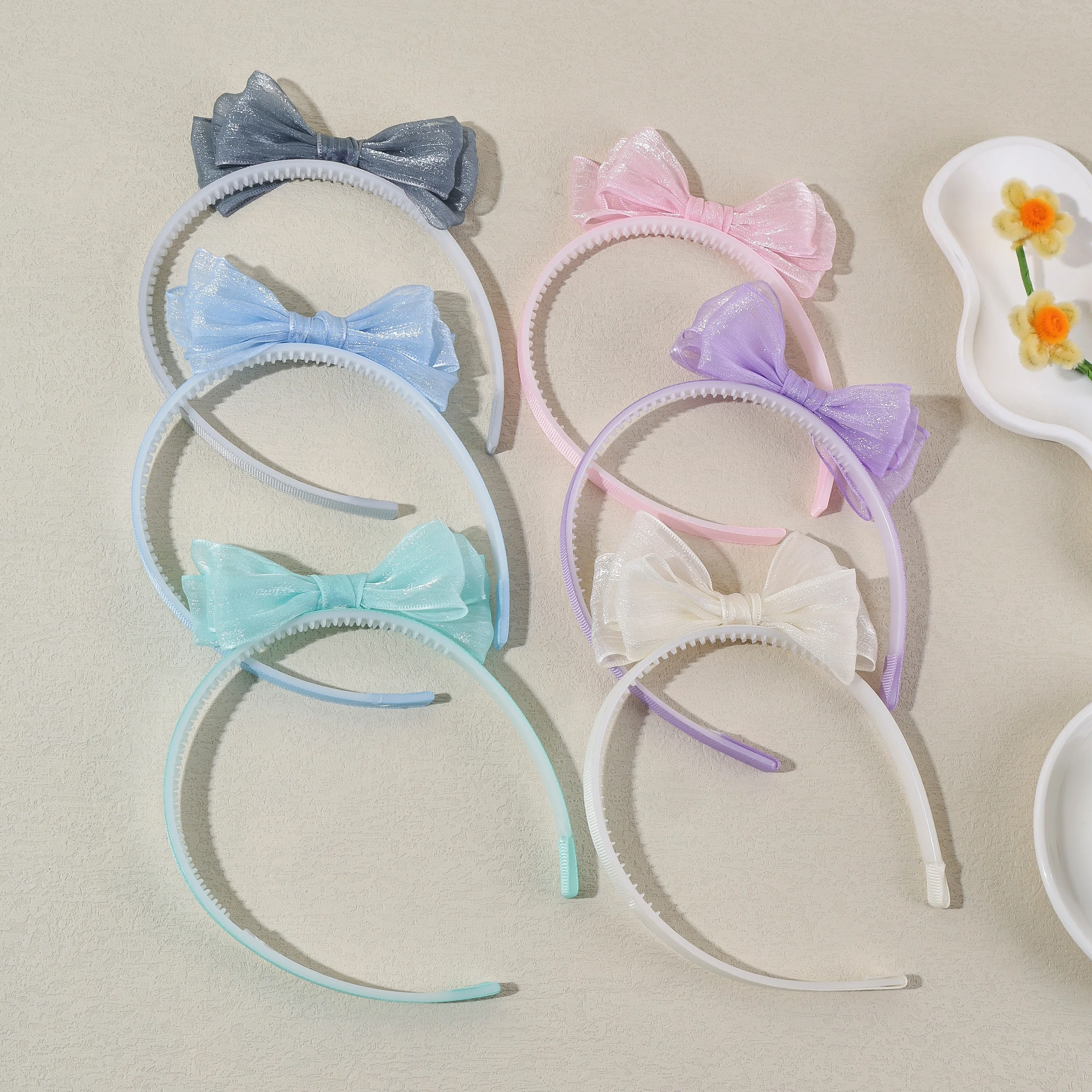 1Pcs Sweet Bow Hairbands Double Layered Bangs Princess Headb