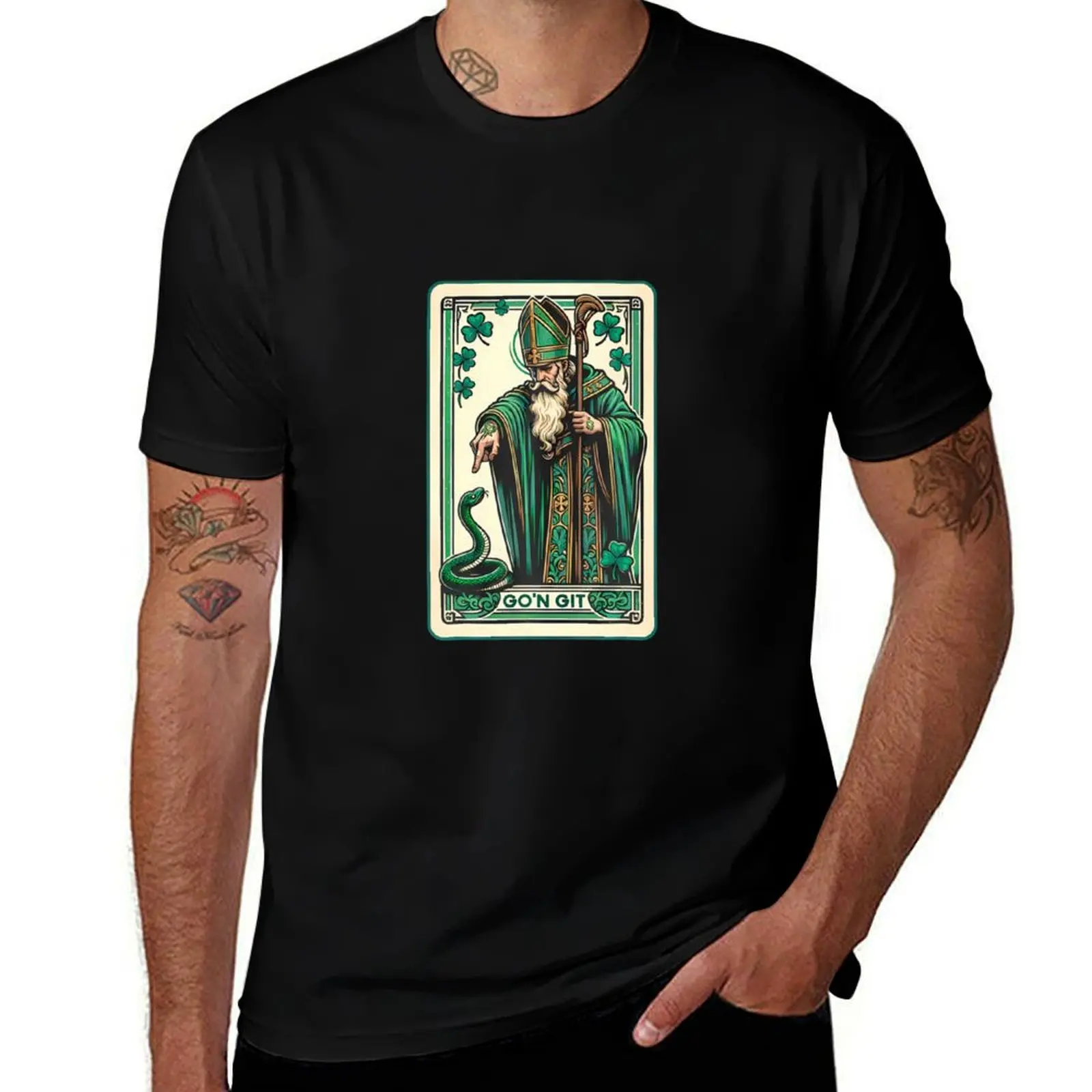 

Tarot Card Funny St Patricks Day Tee Gon Git St Patrick T-Shirt t shirts for man graphic funny T-Shirt