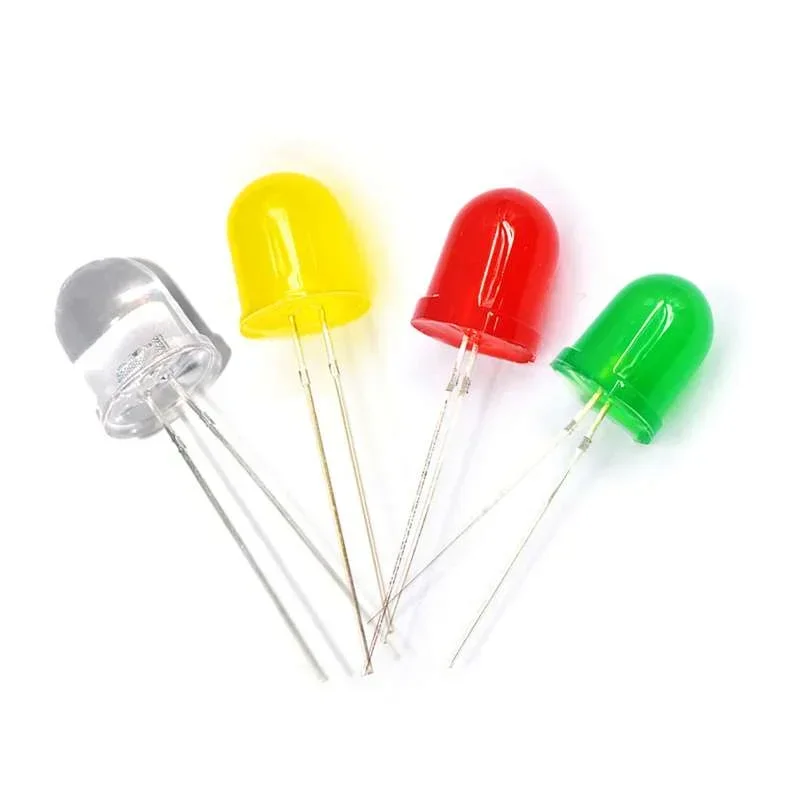 250Pcs/LOT 10MM LED Red Blue White Yellow Green Emitter Warm Pink Purple Orange LED Round Colored Lamp Head DIP Colors