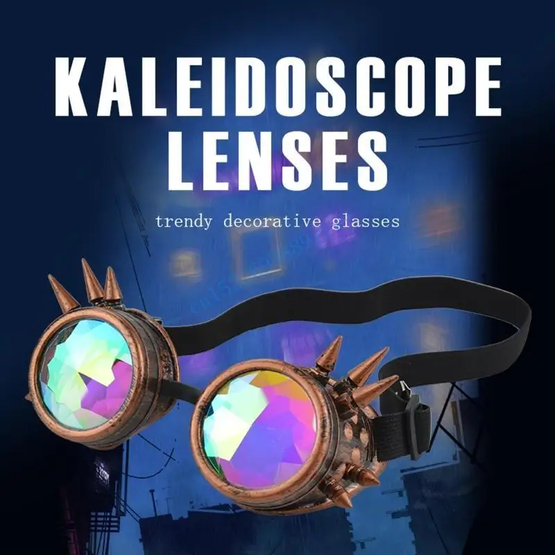 

6XDB Steampunk Goggles Sunglasses Gothic Rave Women Cosplay Party Glasses