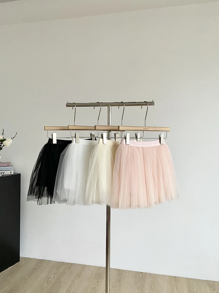 

Summer 2025 New Pink Me Elastic High Waist Anti-Light A-Line Skirt Women's Commute Sle Ball Gown Polyester Fiber