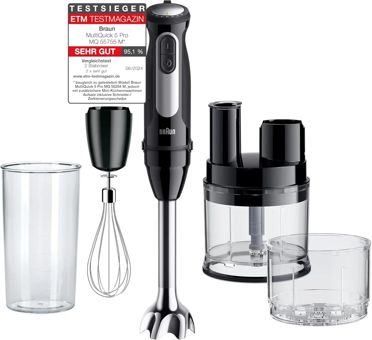 Braun MultiQuick 5 Pro MQ55755M, Stabmixer mit 25 Geschwindigkeitsstufen, Easy Click System Plus,