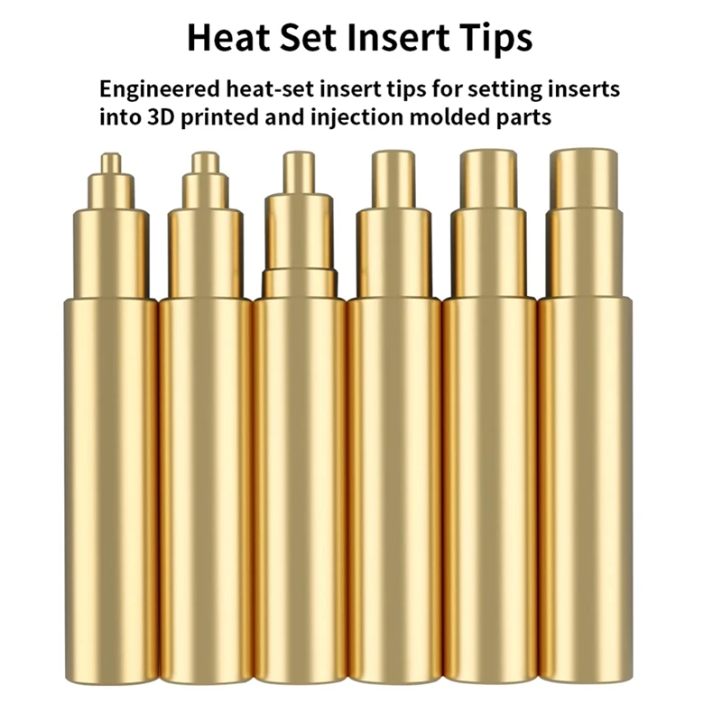 Heat Insert Nut Iron Tip Heat Set Insert Tips Soldering Iron Tips M2 M2.5 M3 M5 M6 Brass Thread Embedded Kit
