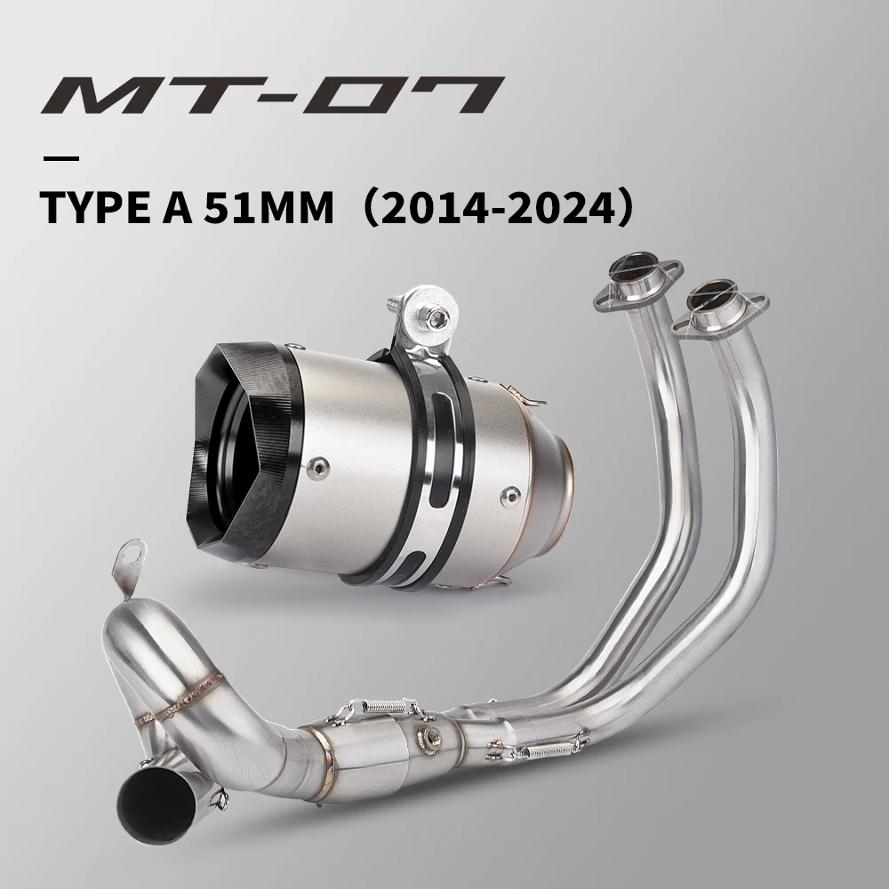 Motorcycle Exhaust Pipe Full Exhaust System for MT07 TRACER XSR 700 FZ-07 2015 - 2024 MT-07 Exhaust