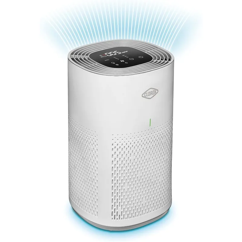أجهزة تنقية الهواء كلوروكس للمنزل، فلتر HEPA الحقيقي، غرف متوسطة تصل إلى 1000 قدم مربع، تزيل 99.9% من القالب والفيروسات والحساسية والوضع التلقائي