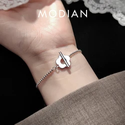 Modian 100% Genuine 925 Sterling Silver Minimalist Beads Balls Geometric Bracelet for Women OT Bangle Fine Jewelry Girl Gift