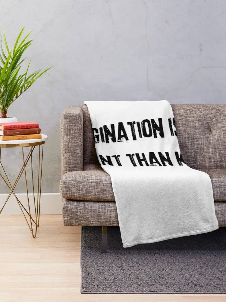 Imagination is more important than knowledge Throw Blanket blankets and throws heavy to sleep Cute Plaid Blankets