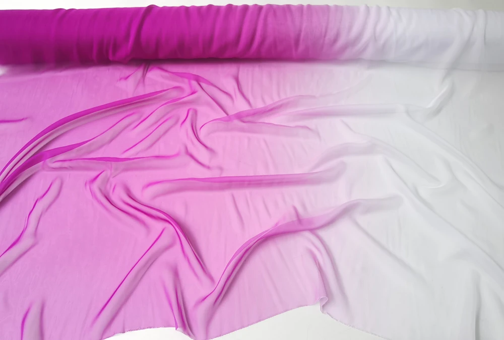Farbverlauf-Imitat-Seidenstoff 30D Chiffon-Gewebe für Kleider, 2-Farben-Stoff für Tanzkleidung, Hochzeitsstoff Meterware – Detail 21